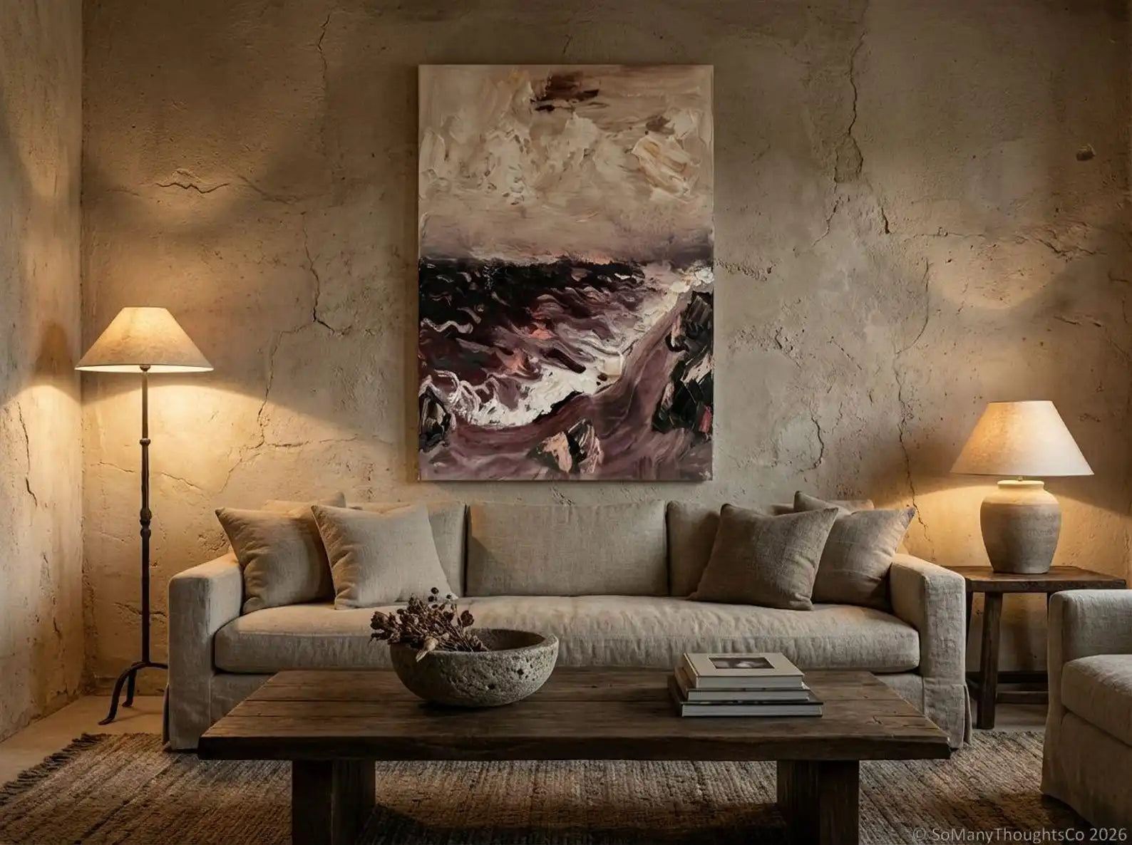 Tableau mural abstrait géométrique – Style Mid-Century