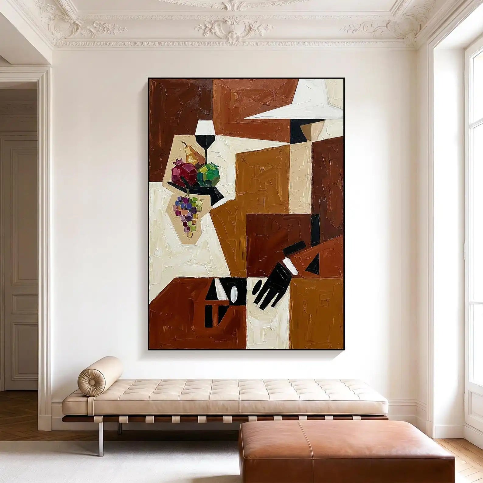 Tableau mural abstrait géométrique – Style Mid-Century