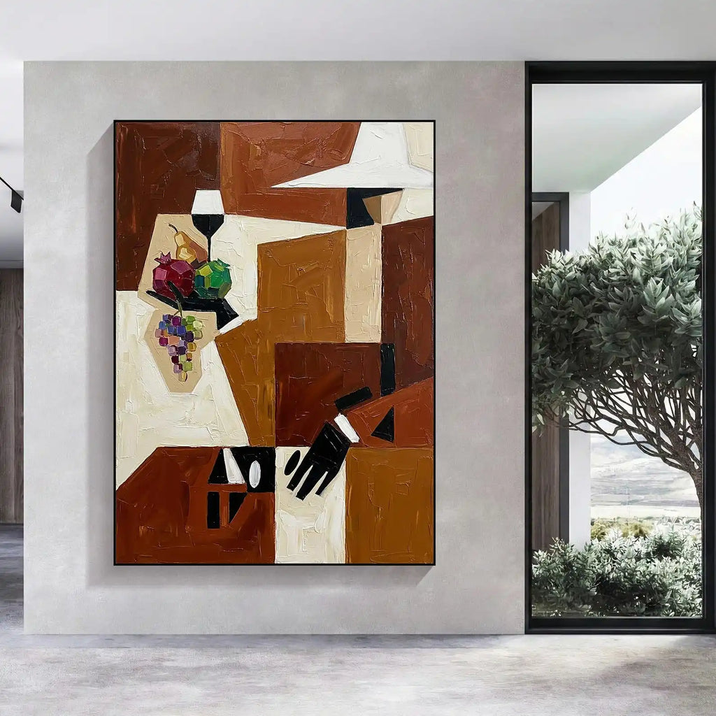 Tableau mural abstrait géométrique – Style Mid-Century