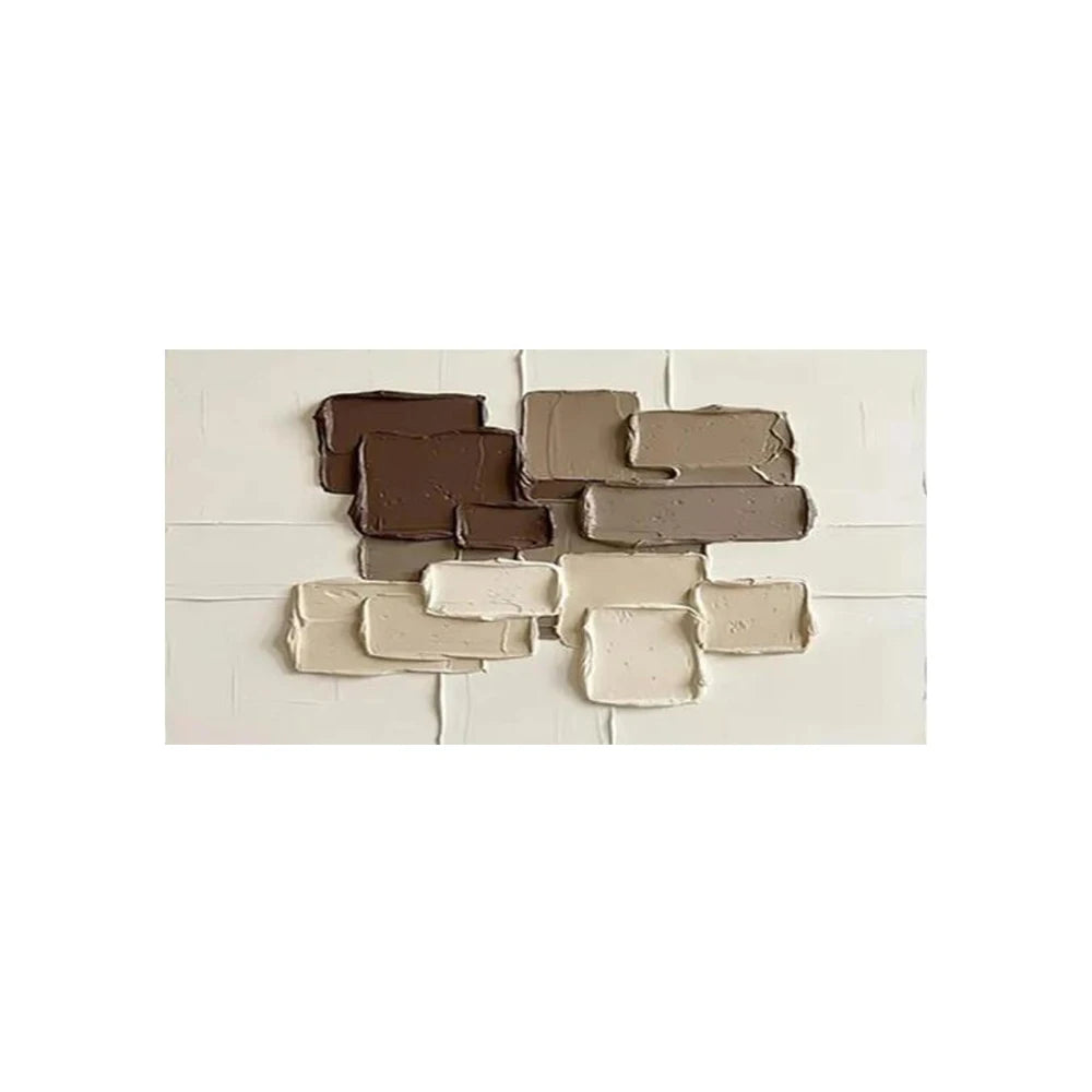 Tableau abstrait texturé sur toile – Décoration murale géométrique Wabi-Sabi
