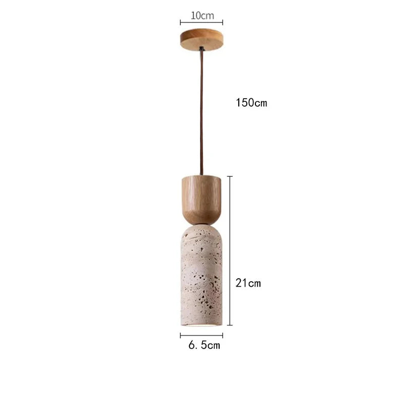 Suspension Travertin & Bois – Douceur minérale