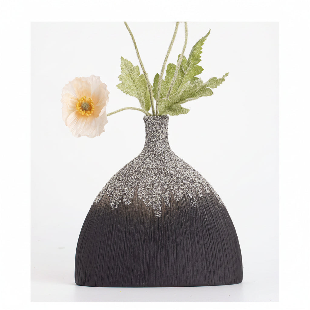 Vase Céramique Flocon – Contraste saisissant, texture givrée