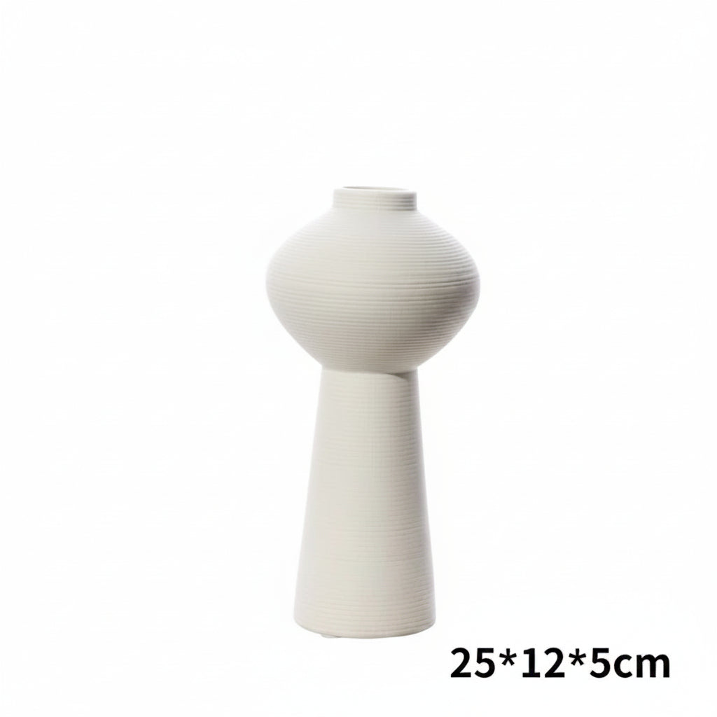 Vase Céramique Blanc Brossé – Pureté sculpturale, esprit nordique