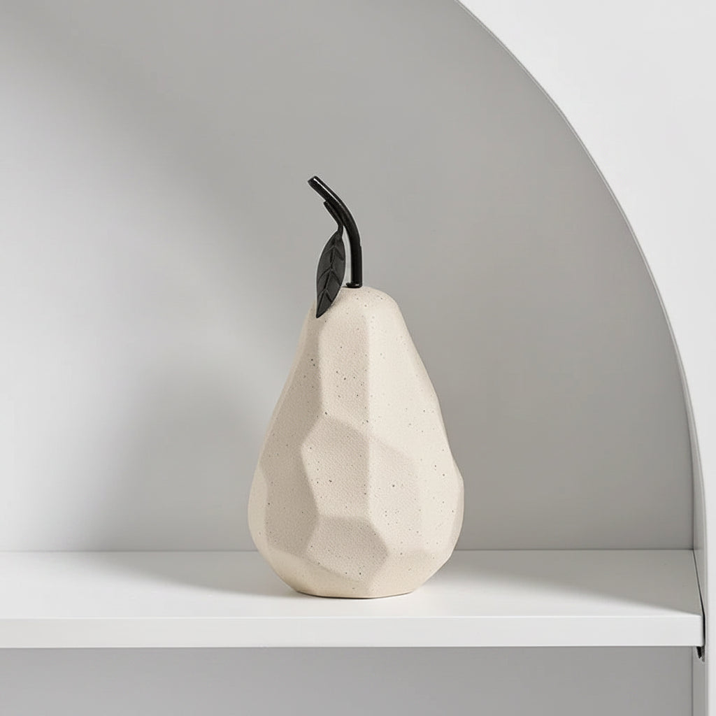 Sculpture Céramique Fruits – Pomme & Poire, minimalisme géométrique
