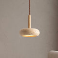 Suspension Galet Travertin & Bois – Minimalisme naturel, lumière douce