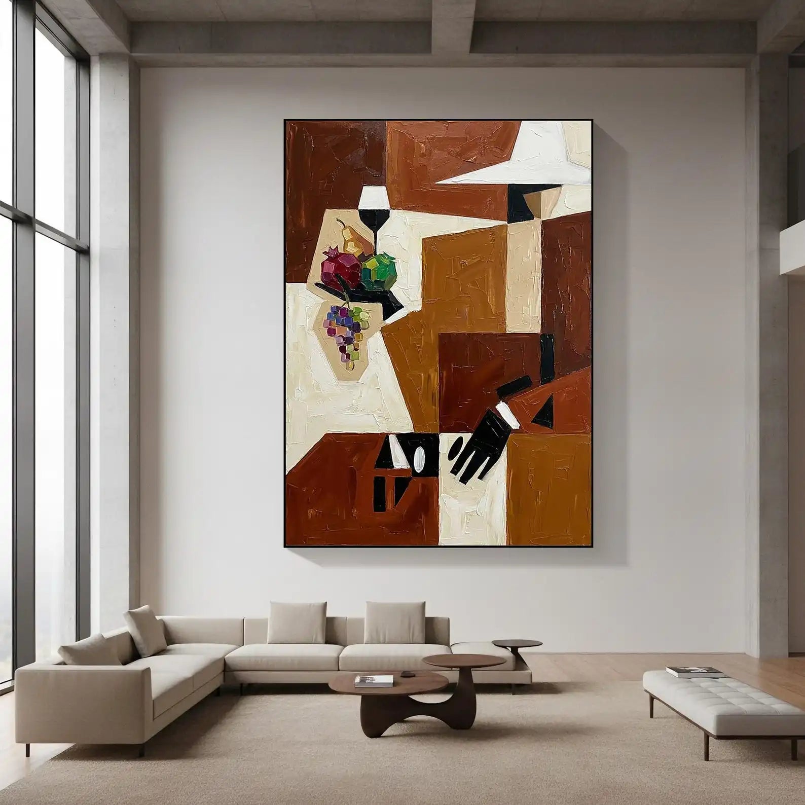 Tableau mural abstrait géométrique – Style Mid-Century