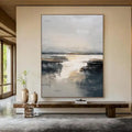 Tableau abstrait texturé – Art mural contemporain gris et or