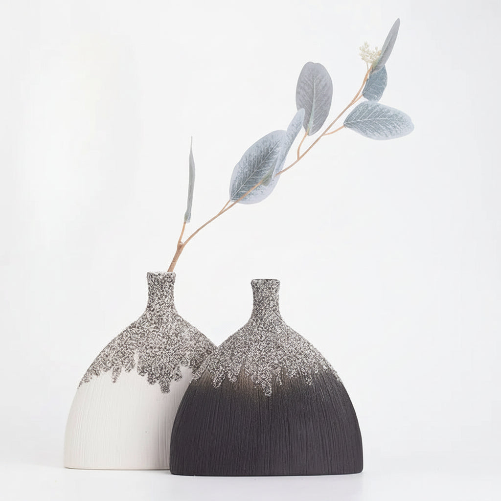 Vase Céramique Flocon – Contraste saisissant, texture givrée