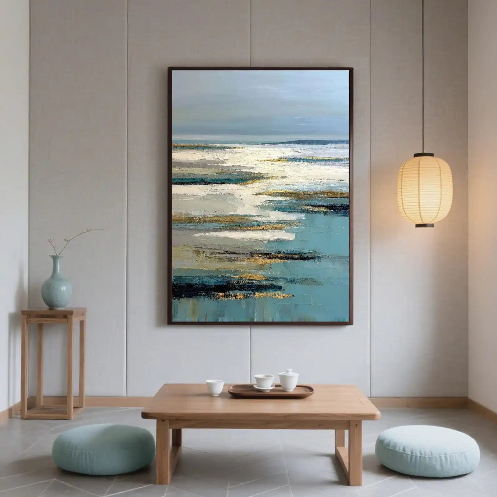 Tableau mural abstrait géométrique – Style Mid-Century