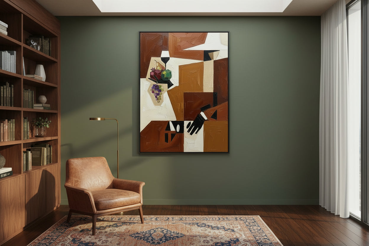 Tableau mural abstrait géométrique – Style Mid-Century