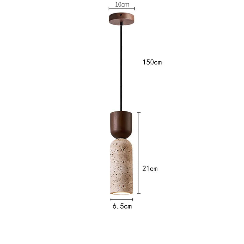 Suspension Travertin & Bois – Douceur minérale