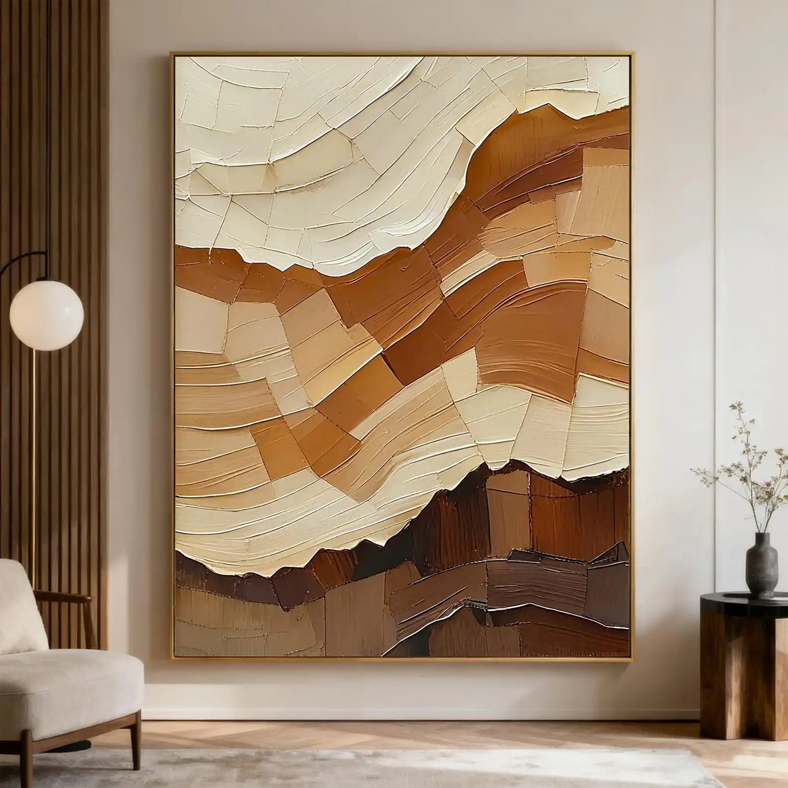 Tableau mural abstrait géométrique – Style Mid-Century