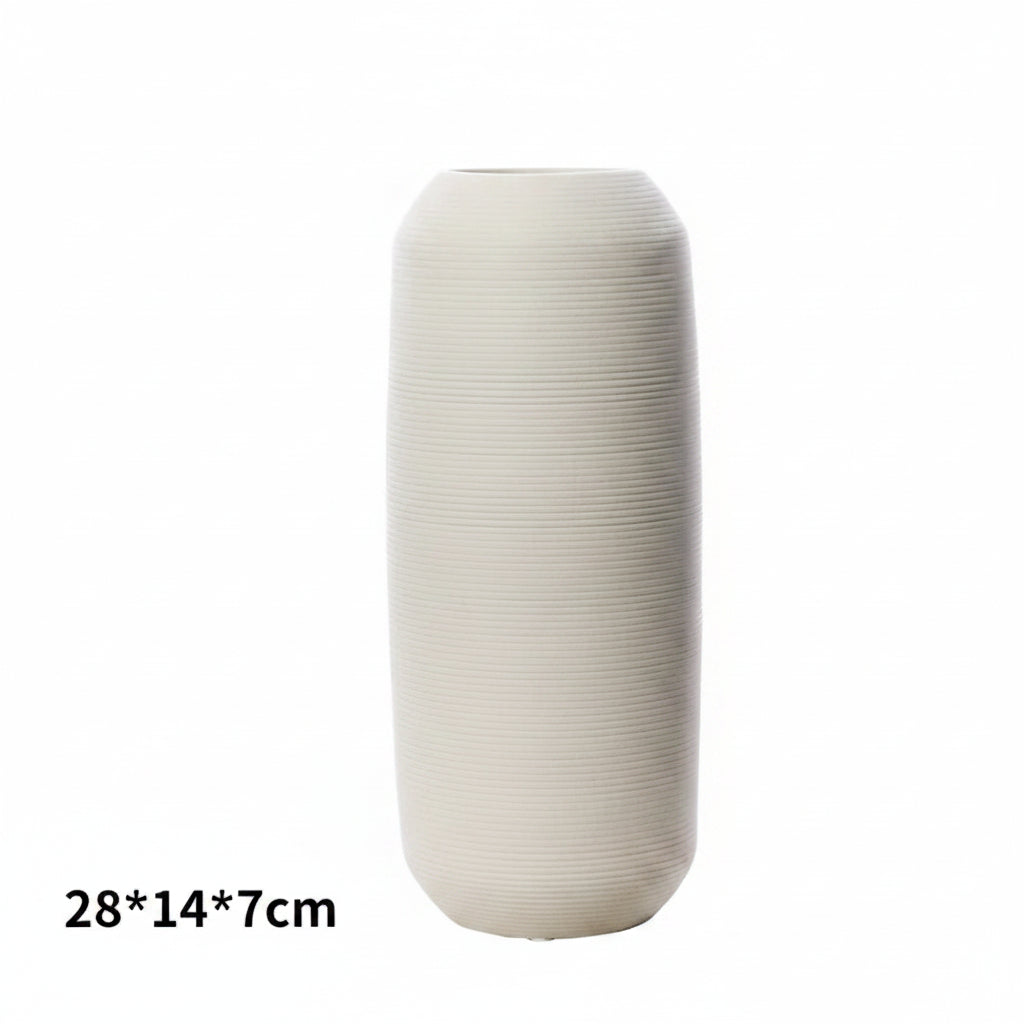 Vase Céramique Blanc Brossé – Pureté sculpturale, esprit nordique