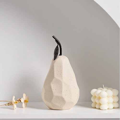 Sculpture Céramique Fruits – Pomme & Poire, minimalisme géométrique