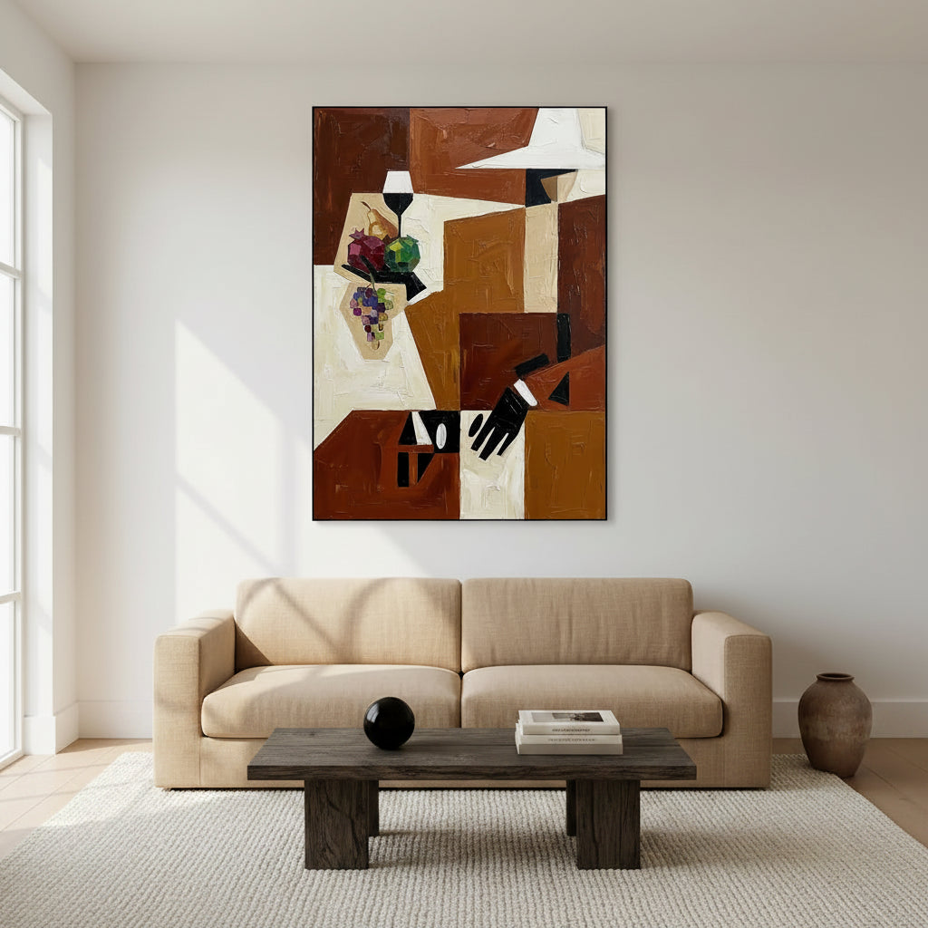 Tableau mural abstrait géométrique – Style Mid-Century
