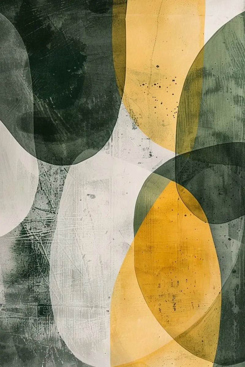 Tableau Abstrait Géométrique – Formes organiques, palette terracotta